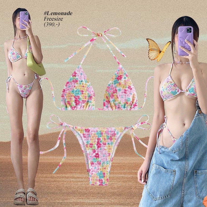 ICEBLINK Lemonade Bikini Floral Chiffon Shopee Philippines