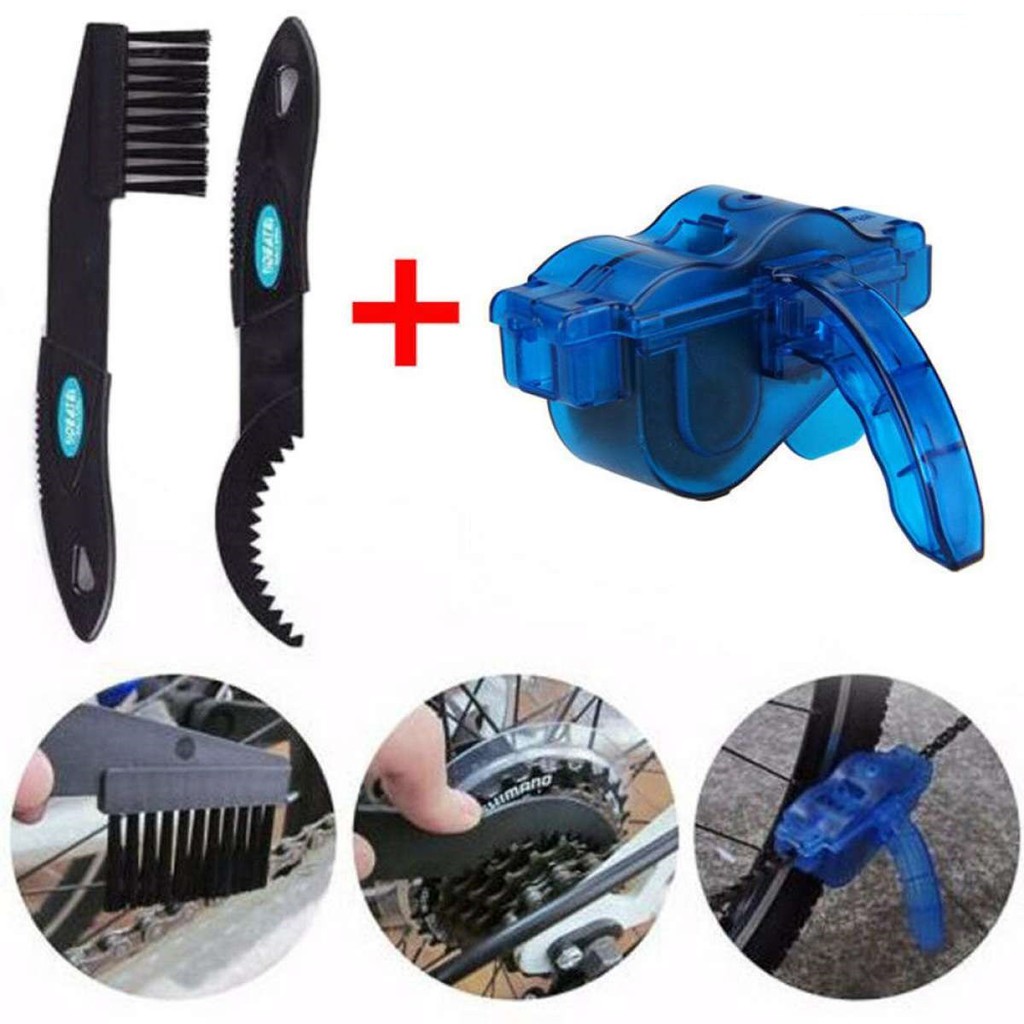 Bicycle Chain Cleaner Scrubber Brushes Mountain Bike Wash Tool Set