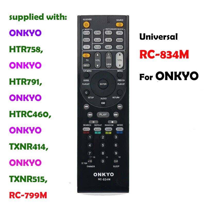 New Universal RC 834M For ONKYO Audio Video AV Receiver Remote Control