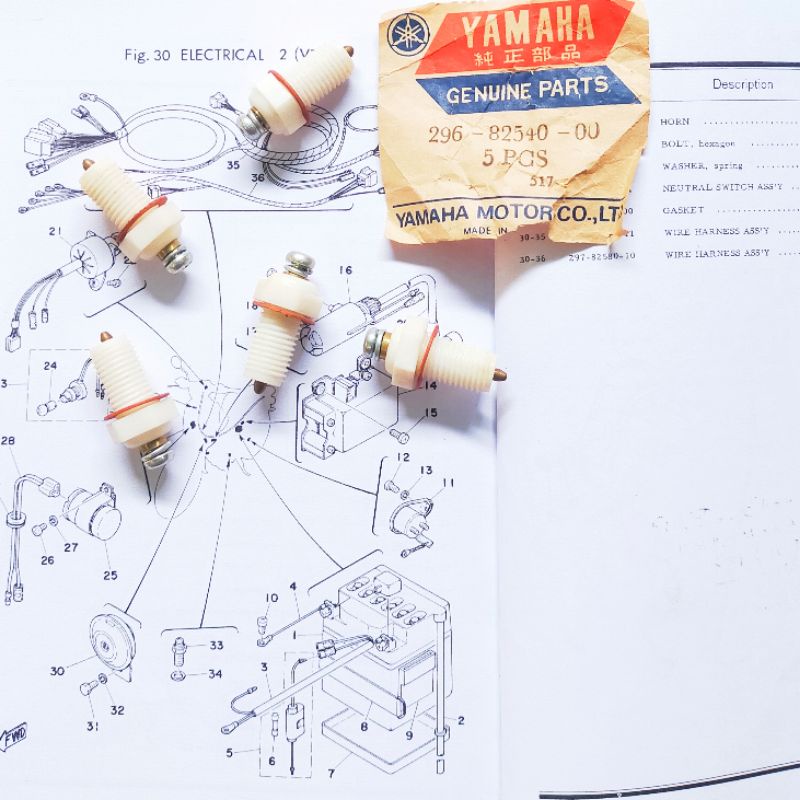 Neutral SWITCH NEUTRAL SWITCH Yamaha V75 V80 Robot Superdeluxe