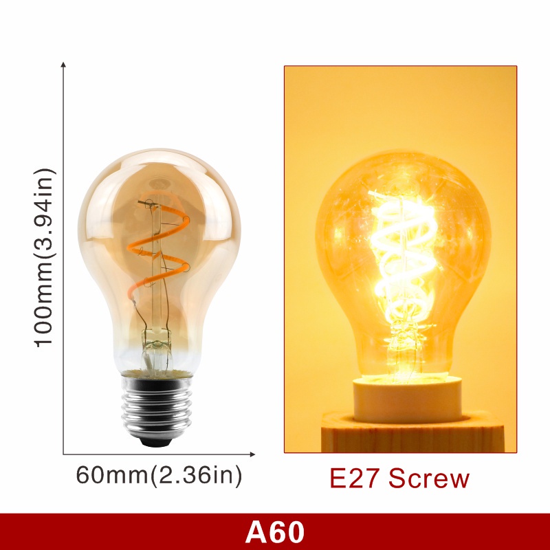 Got Liang Dimmable E E Retro Led Spiral Filament Light Bulb W Warm