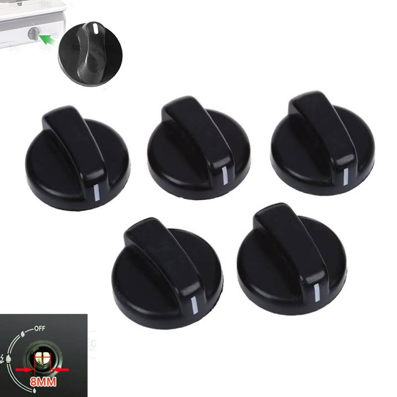 5Pcs 8mm Universal Control Gas Knob Rotary Replacement Switch Gas Stove