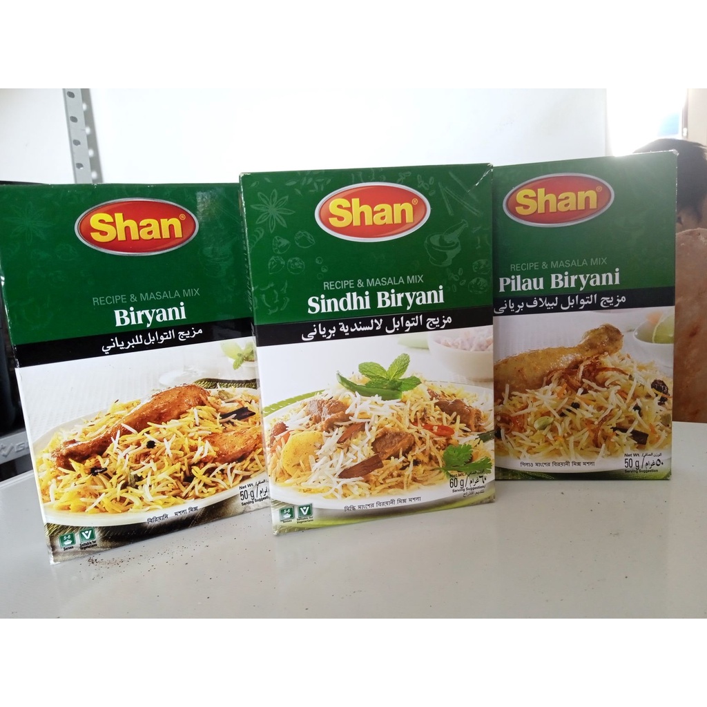 Shan Spice Masala BIRYANI Mix SINDHI PILAU GENERAL BIRYANI Shopee