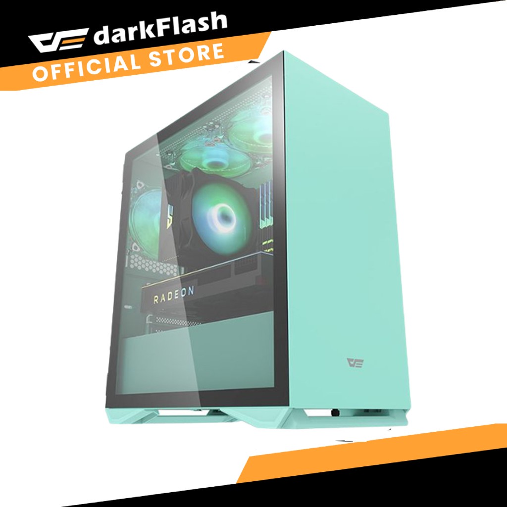 DarkFlash DLM 22 Neo Mint LUXURY M ATX Door Opening Of Tempered Glass