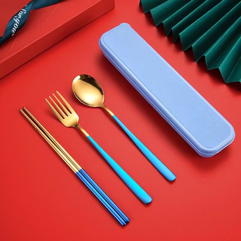 Korean Style In Chopsticks Spoon And Fork Metal Cutlery Set