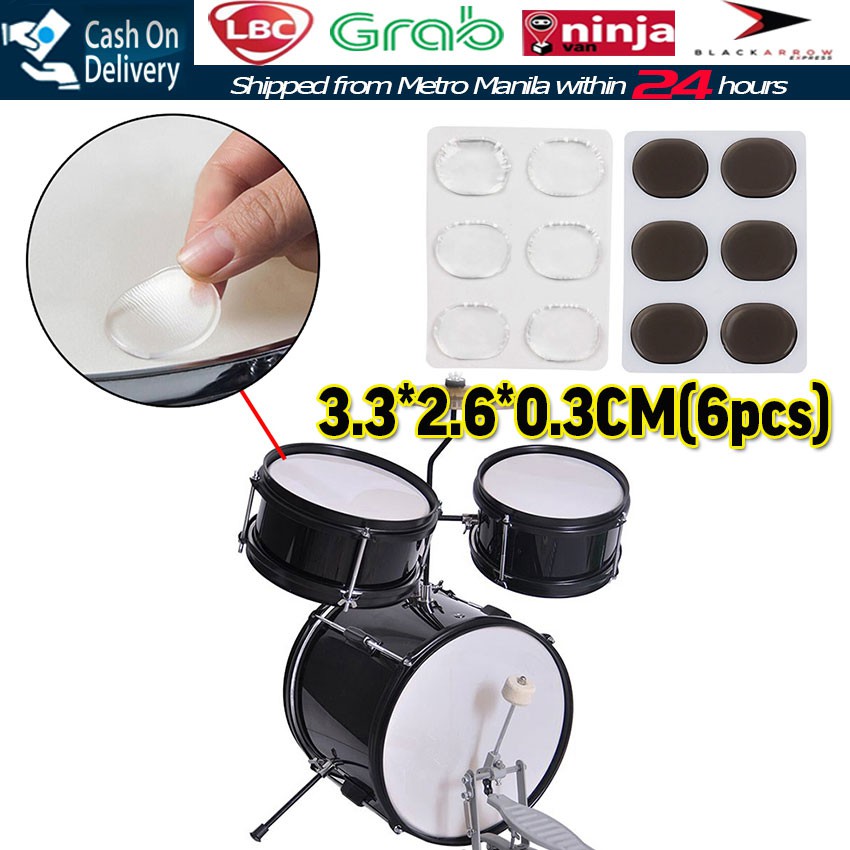 6PCS Pieces Drum Dampeners Drum Damper Gel Pads Patch Drum Silencers