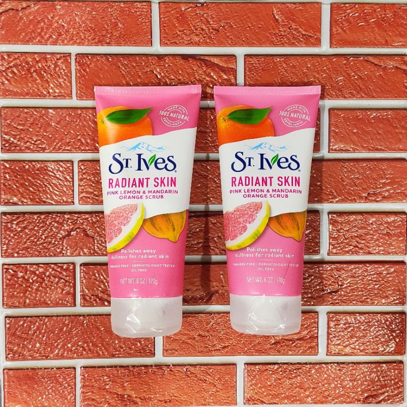 St Ives Radiant Skin Pink Lemon Mandarin Orange Scrub 170g Shopee