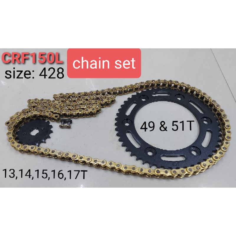 Crf L Sprocket Set With Gold Chain Shopee Philippines