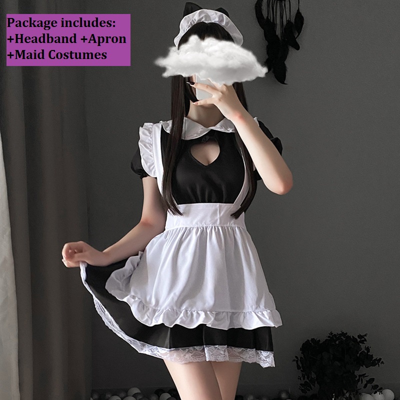 Sexy Lingerie Cosplay Japanese Maid Outfit Babydoll Dress Uniform Suit