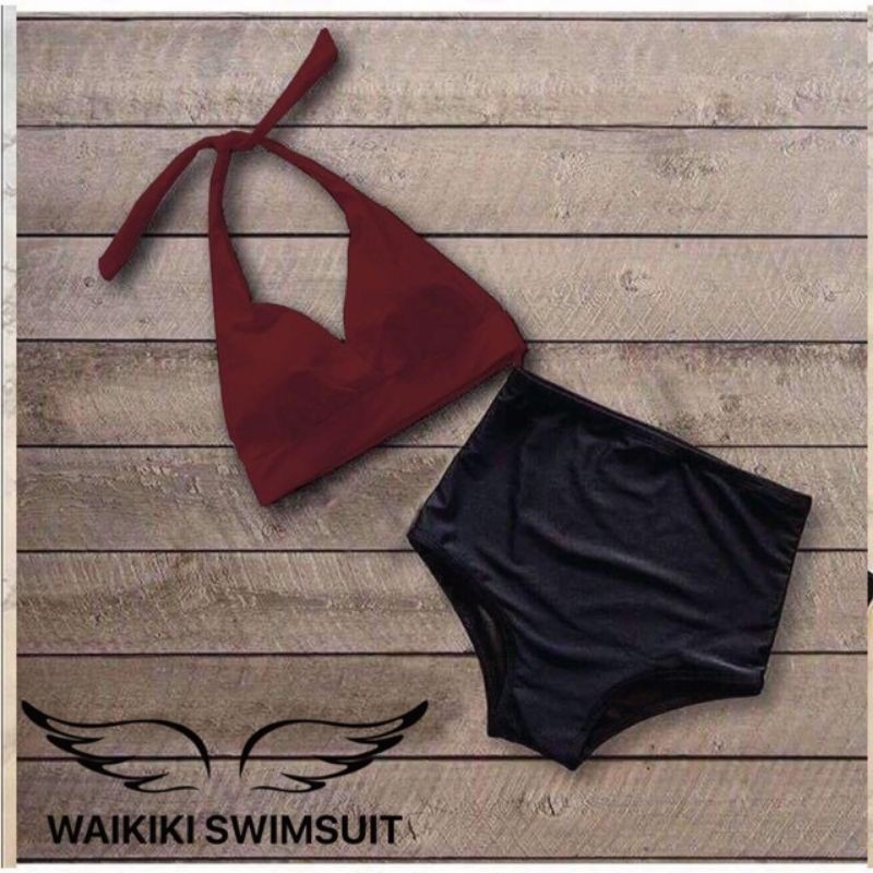 Waikiki Swimsuit W Twopiece Sexy Bikini Swimwear Lokal Shopee