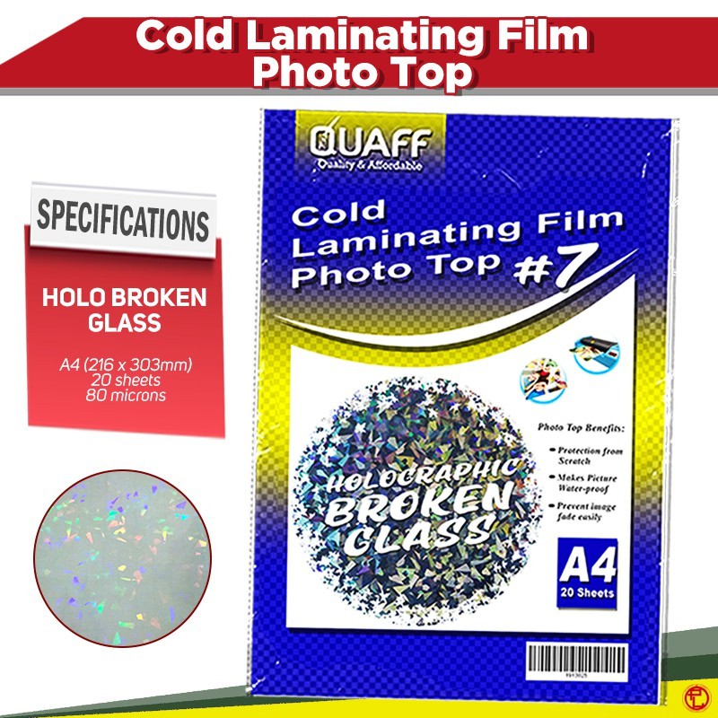 Quaff Photo Top A Size Micron Cold Laminating Film Sheets