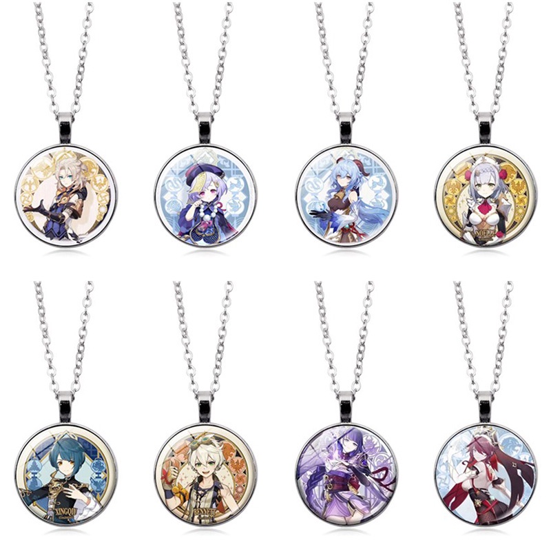 Genshin Impact Anime Necklace Cosplay Jewelry Hutao Xiao Ganyu Albedo