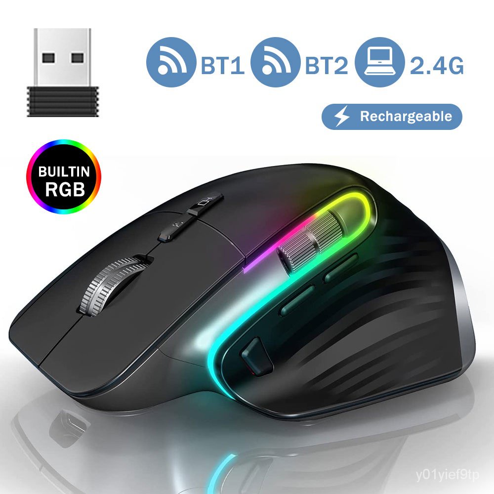 VICTSING M10 Multi Device Ergonomic 2 4G Wireless Bluetooth Mouse