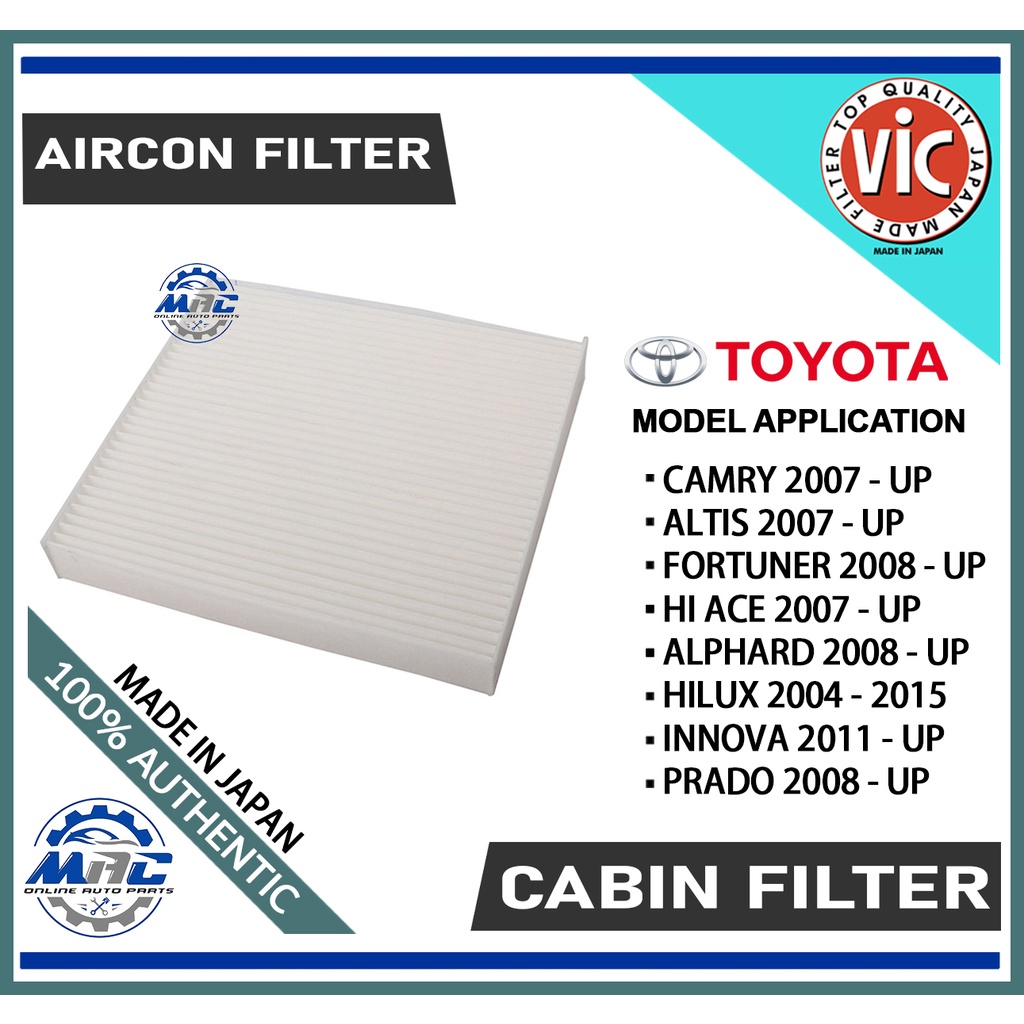 Vic Cabin Air Filter Ac E For Toyota Altis Fortuner Hiace Hilux