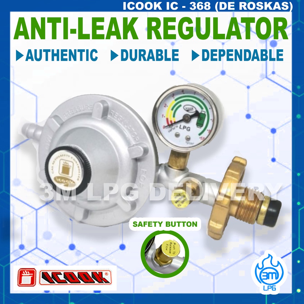 Authentic ICook Anti Leak IC 368 LPG Heavy Duty Safety Regulator W