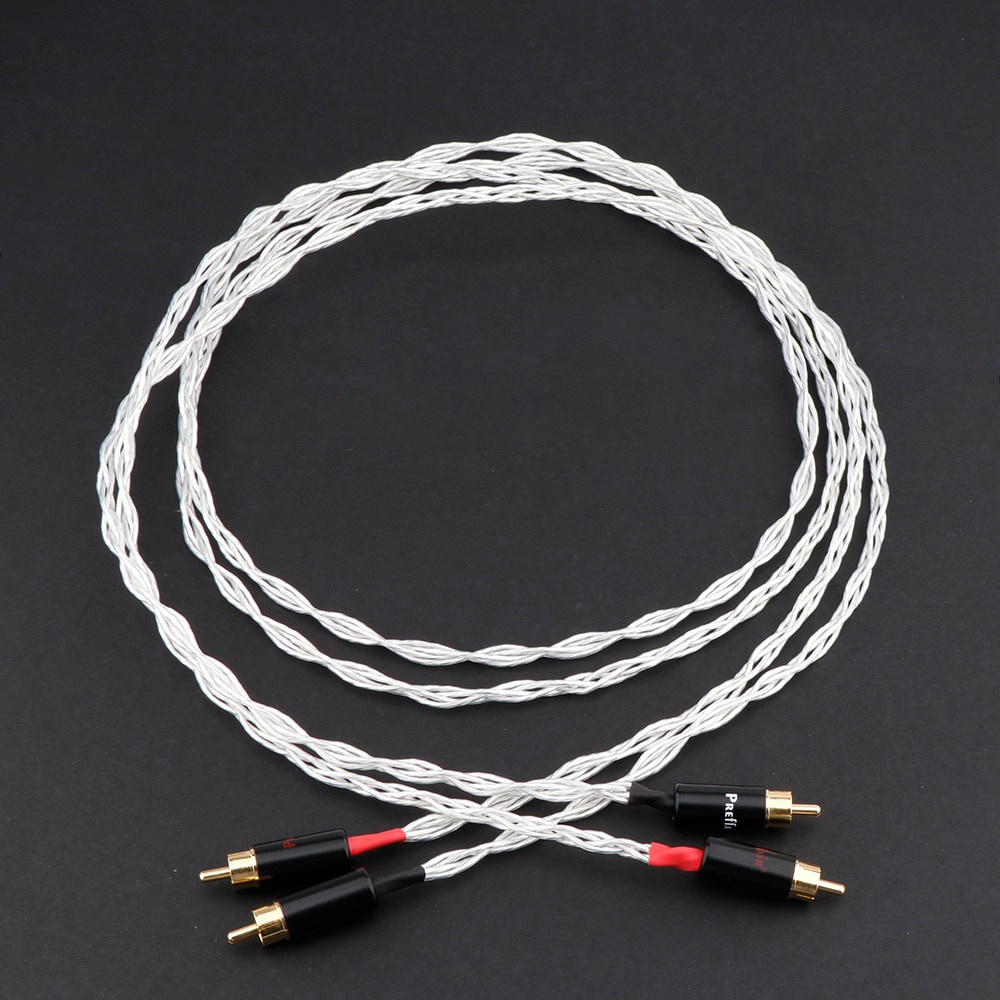 Preffair 4Ag OCC Silver Plated RCA Audio Signal Cable HIFI Grade