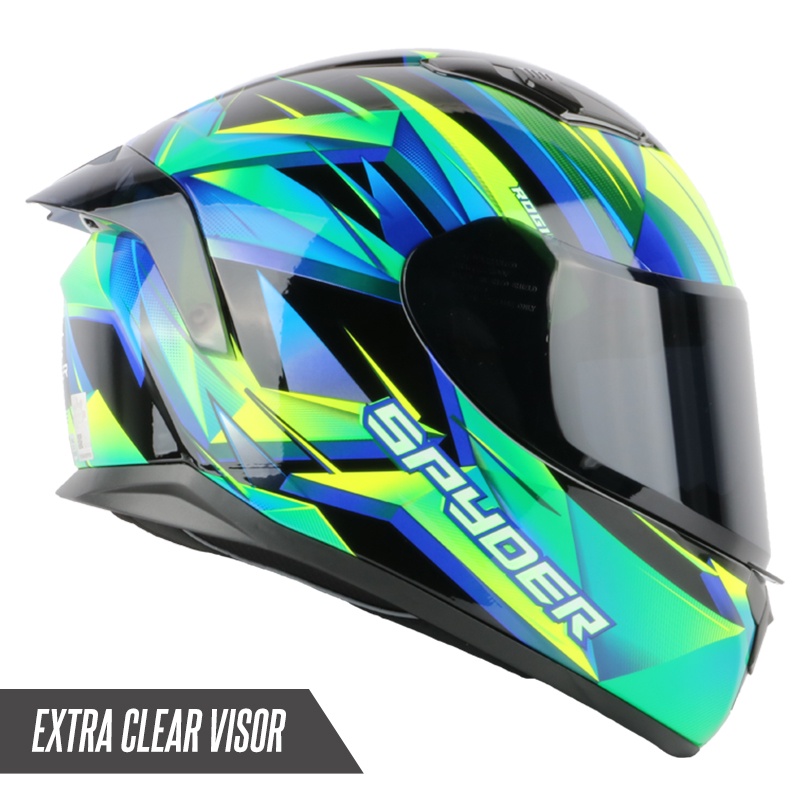 Spyder Full Face Helmet With Dual Visor Rogue Gd Series Free Clear