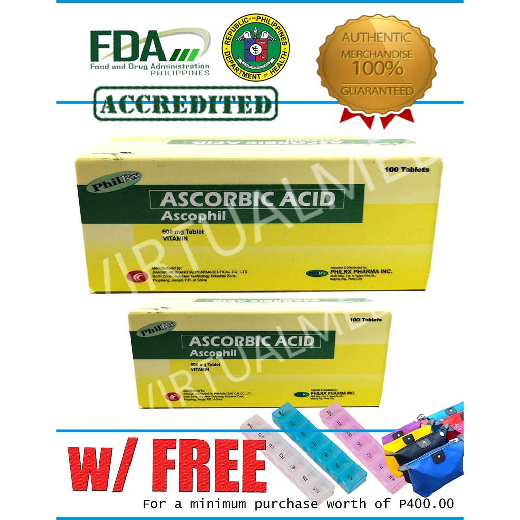 Ascorbic Acid Vitamin C Ascophil Tablets Shopee Philippines