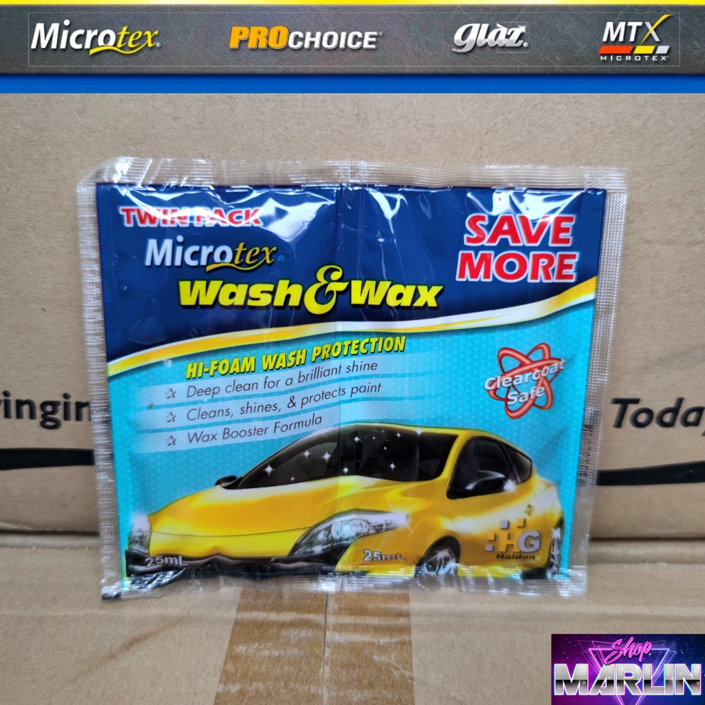 Microtex MTX Car Shampoo Wash And Wax Twin Pack 50ml Shopee Philippines