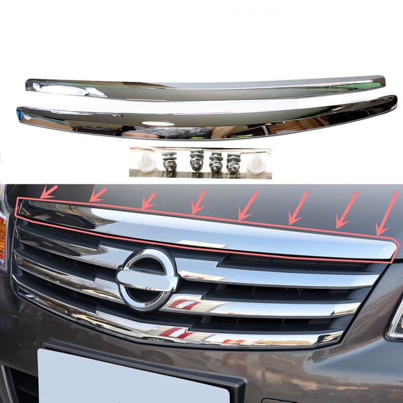 Auto Front Bumper Grille Chrome Bonnet Moulding For NISSAN Sylphy 2006