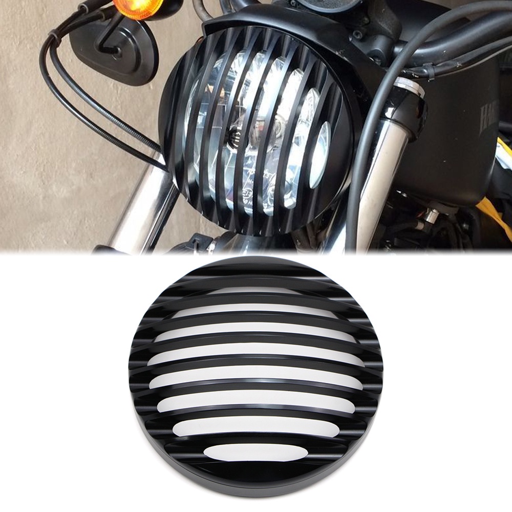 5 3 4 Black Headlight Grille Cover For 2004 2014 Harley Sportster