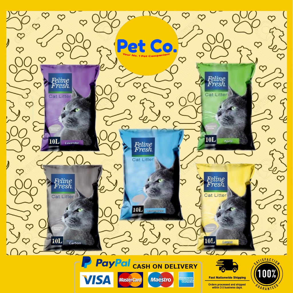 Feline Fresh Cat Litter 10L Clumping Lavender Lemon Lemon Grass