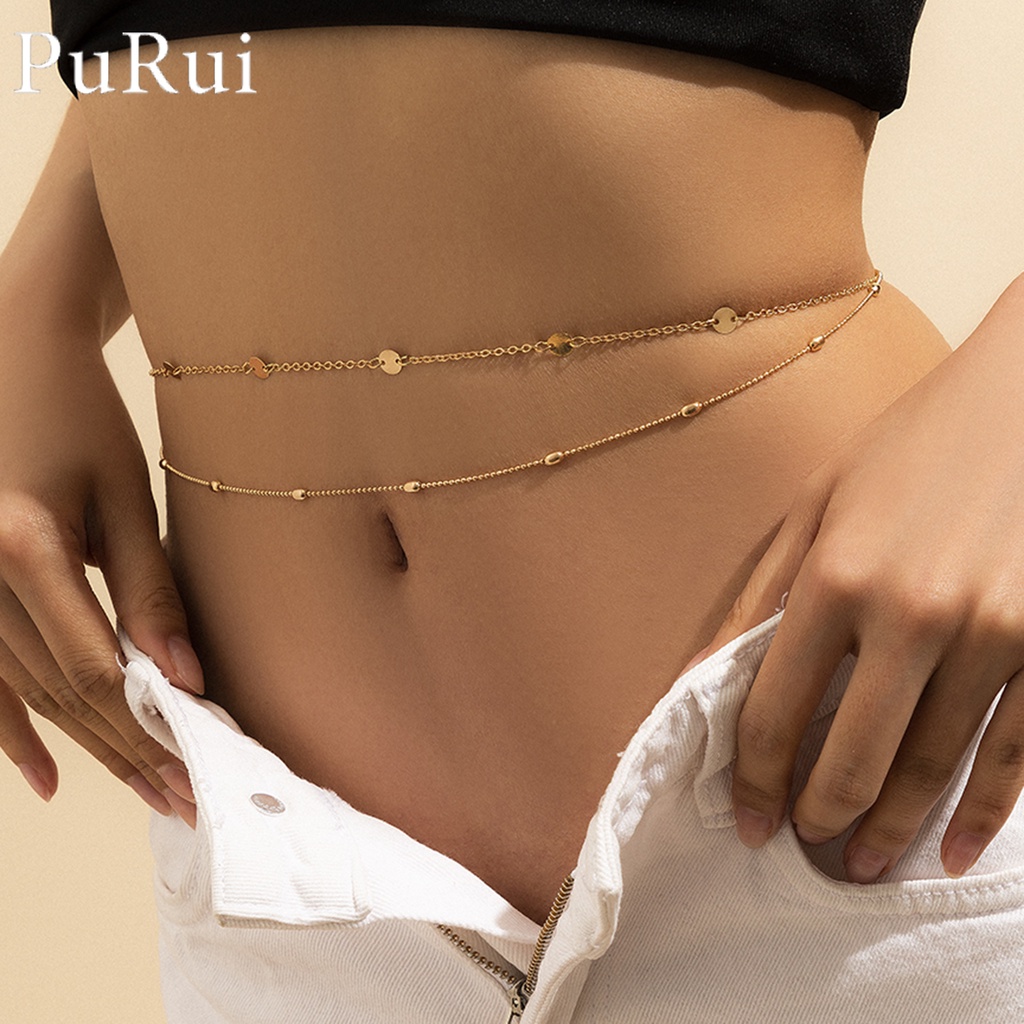 Bohemian Sequin Beach Bikini Body Chain 2Pcs Set Sexy Summer Beads
