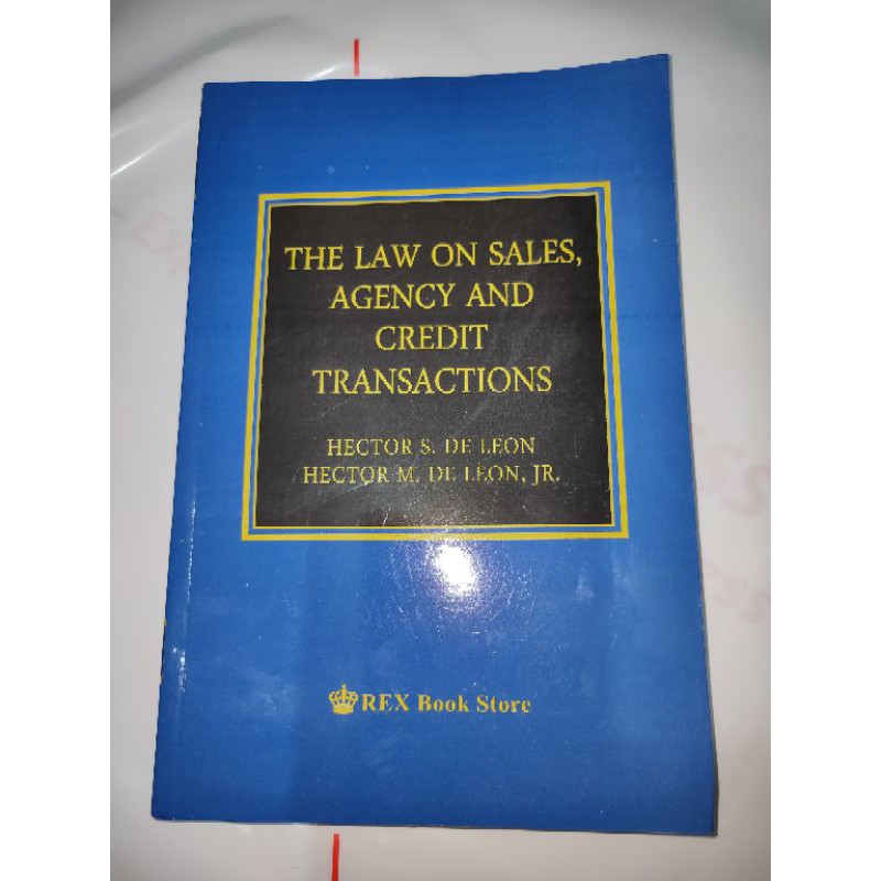 The Law On Sales Agency And Credit Transactions By De Leon Shopee