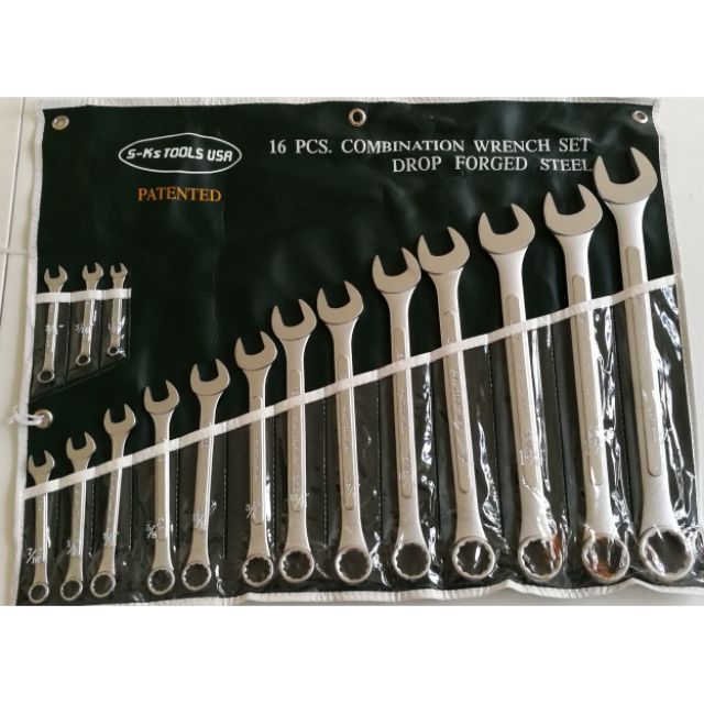 16pc Combination Wrench Set 1 4 To 1 1 4 16pcs SAE SKs Tools USA