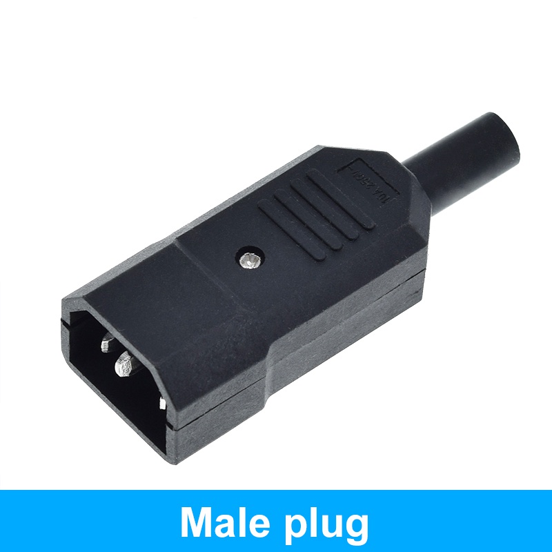 IEC Straight Cable Plug Connector C13 C14 10A 250V Black Female Male