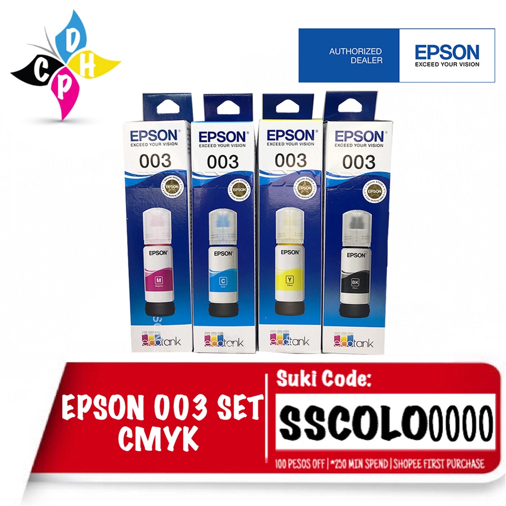 Epson 003 Inks SET CMYK Shopee Philippines