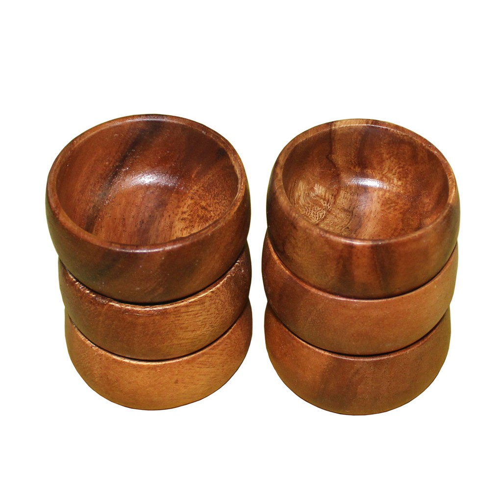 6pcs Calabash Wooden Bowl Small Saucer Bowl 1 5x3x3 Shopee Philippines