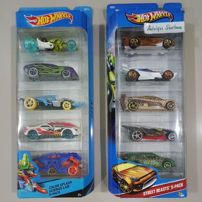 HOTWHEELS Hot Wheels Hot Wheels 5 Color Splash 5 Pack Labscience City