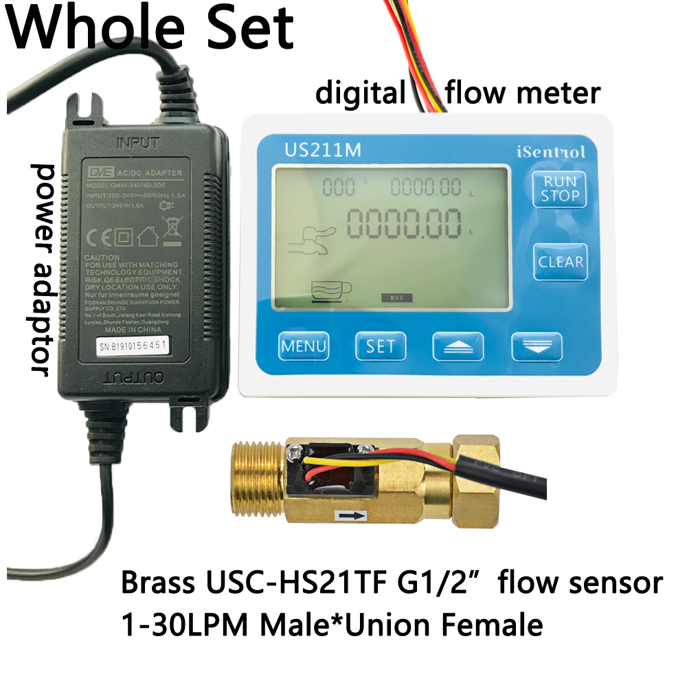 US211M USC HS21TF Water Flow Meter Digital Hall Water Flow Sensor