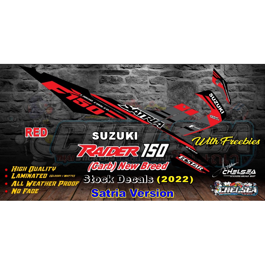 Suzuki Raider 150 New Breed 2022 Satria Version Stock Decals