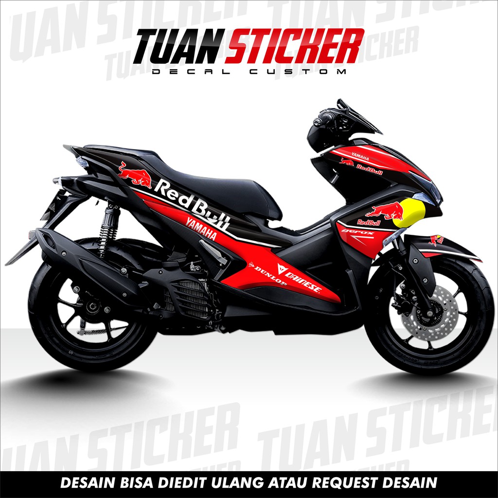 Sticker Striping Decal Aerox Full Body Red Bull Custom Design