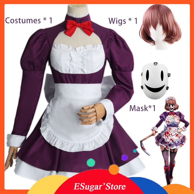 Anime High Rise Invasion Maid Fuku Kamen Cosplay Costume Sexy Maid