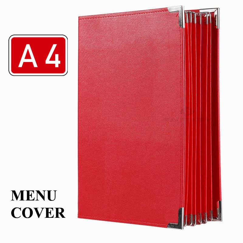 Premium A Red Pu Leather Menu Cover Menu Folder Price List Menu Book