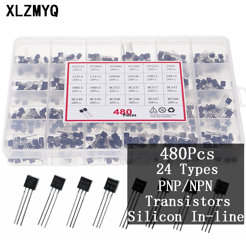 Pcs Transistor Assortment Kit Values Silicon Npn Pnp Transistor