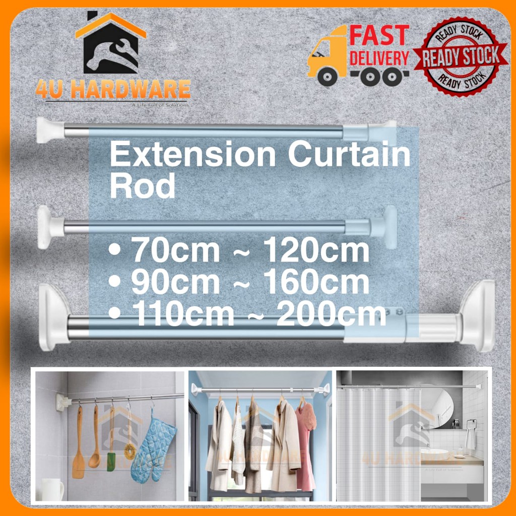 Stainless Steel Adjustable Extention Curtain Rod Batang Langsir