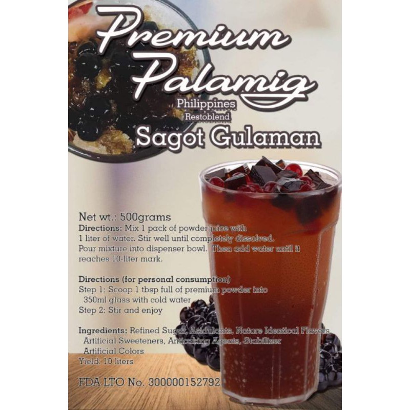 Premium Palamig Restoblend Sagot Gulaman Powders 500g C001 Shopee