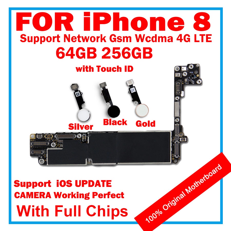 Clean ICloud MB For IPhone 8 Motherboard 4 7inch 256GB 64GB Mainboards