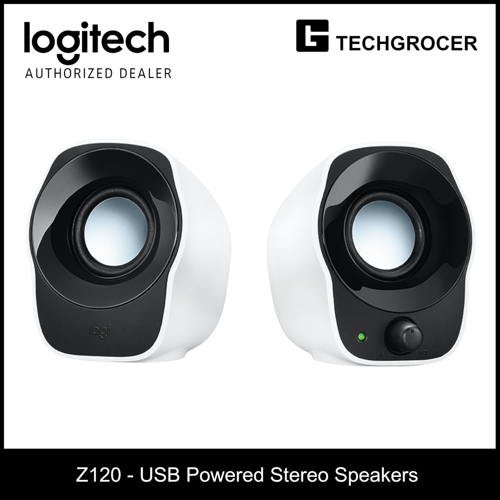 Logitech Z Usb Powered Compact Stereo Speakers Black White