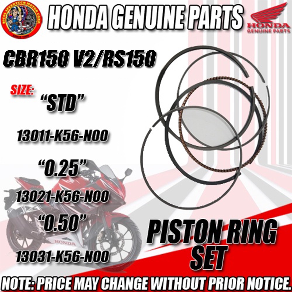 RS150 PISTON RINGS SET HPI GENUINE STD 13011 K56 N00 0 50 13031