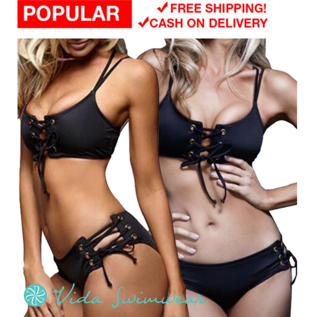 String Bikini Sexy Two Piece Swimsuit Multi Strap Swimwear Shopee