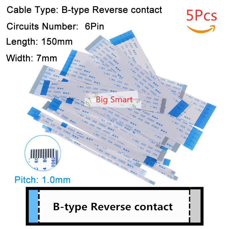 Pcs Fpc Ribbon Flexible Flat Cable Pitch Mm Length Mm B Type