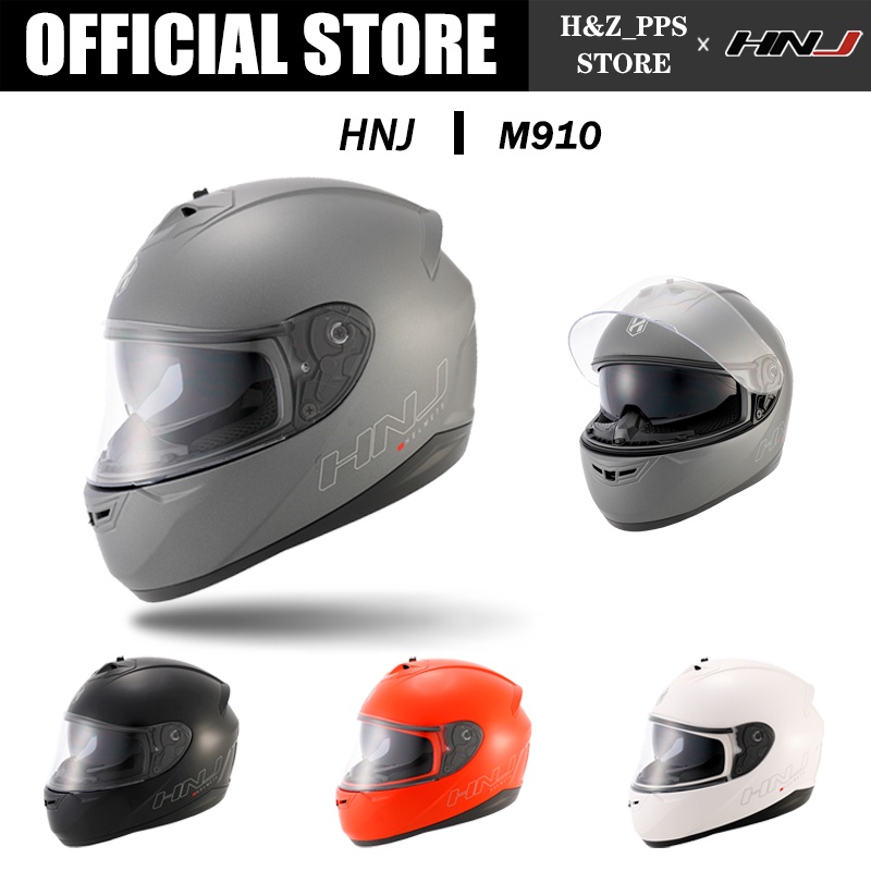 HNJ M910 Plain Motorcycle Full Face Helmet Double Visor Shopee