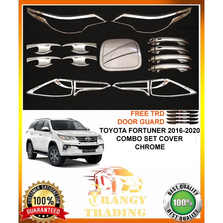 Toyota Fortuner 2016 To 2020 V VARIANT Garnish Combo Set Cover Chrome