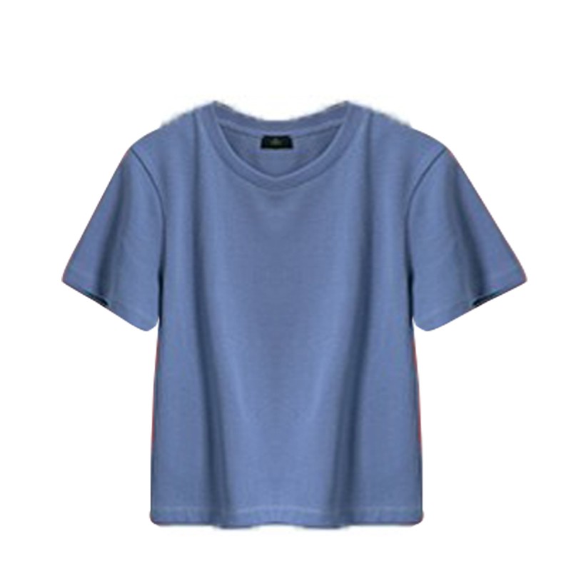 Kily PH SUMI Korean Plain Casual Round Neck Cotton High Quality Crop