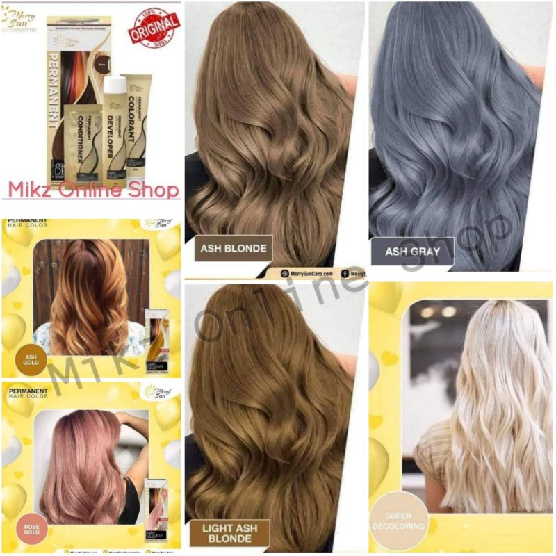 Original Merrysun Permanent Haircolor Ash Blonde Ash Grey Bleach Light